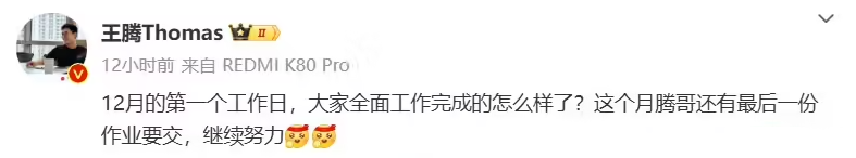 大佬说｜卢伟冰：12月有惊喜，小米 15、K80 系列反馈非常好，手机份额稳定增长 1 个多点